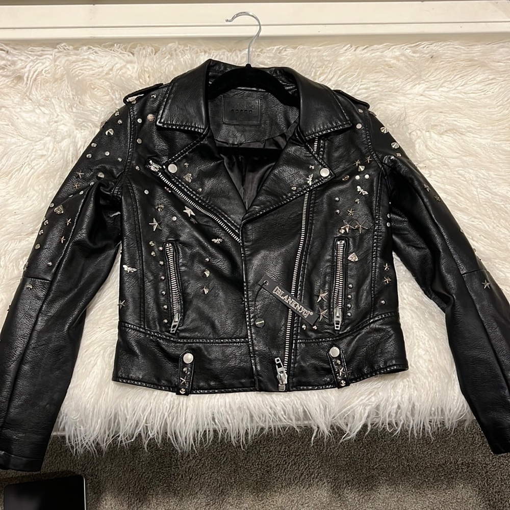 Brand new xs blanknyc leather jacket with metal detail